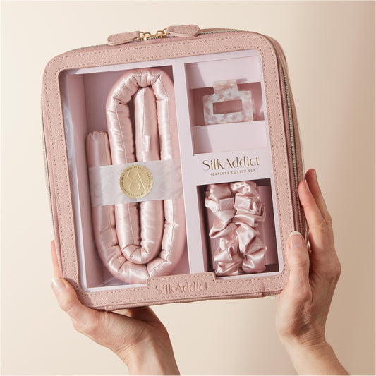 Silk Addict Pale Pink Heatless Curler Set